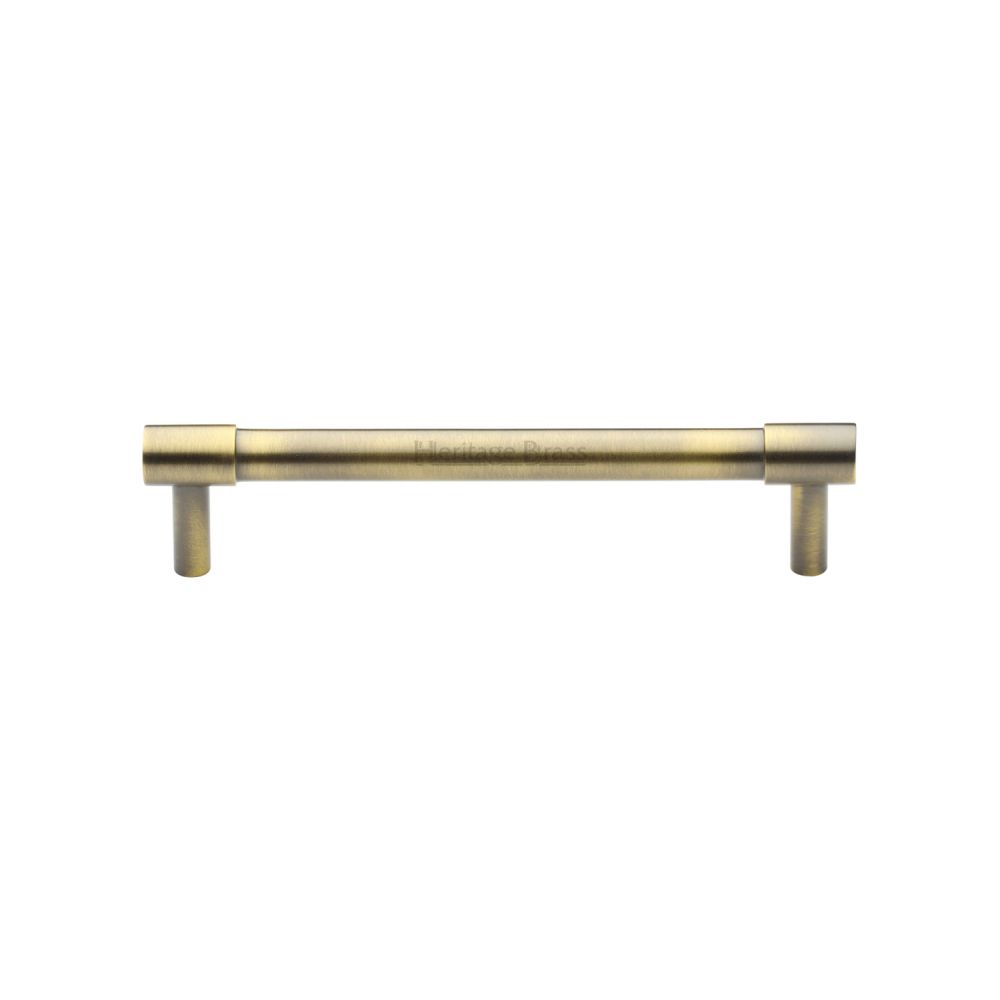 This is an image of a Heritage Brass - Cabinet Pull Phoenix Design 128mm CTC Antique Brass Finish, v4434-128-at that is available to order from Trade Door Handles in Kendal.