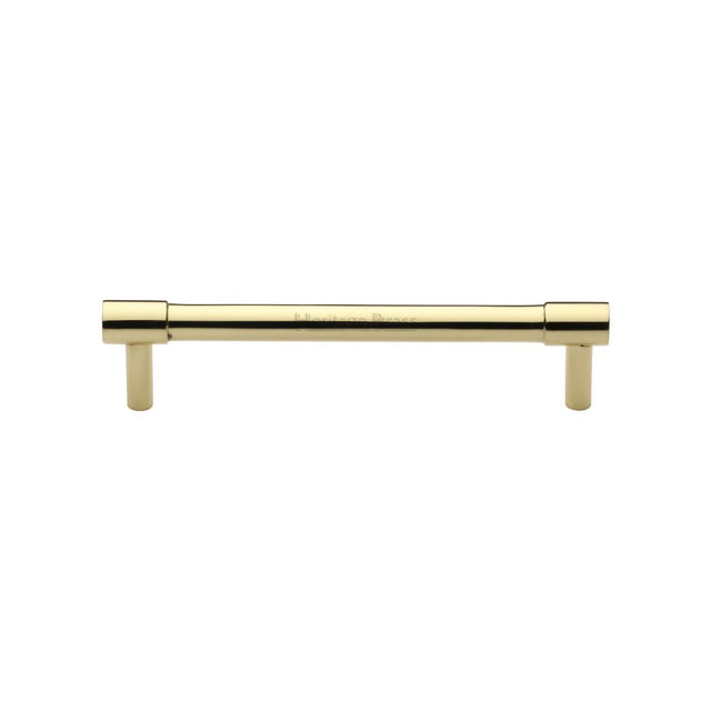 This is an image of a Heritage Brass - Cabinet Pull Phoenix Design 128mm CTC Polished Brass Finish, v4434-128-pb that is available to order from Trade Door Handles in Kendal.