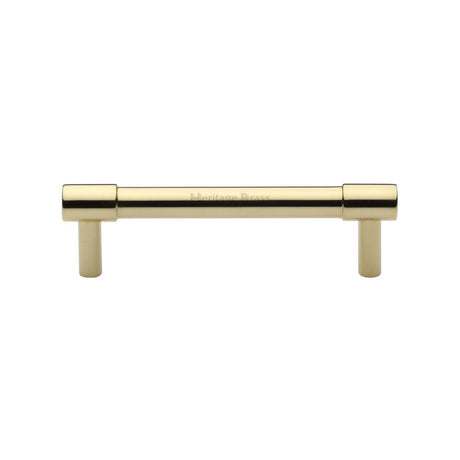 This is an image of a Heritage Brass - Cabinet Pull Phoenix Design 96mm CTC Polished Brass Finish, v4434-96-pb that is available to order from Trade Door Handles in Kendal.