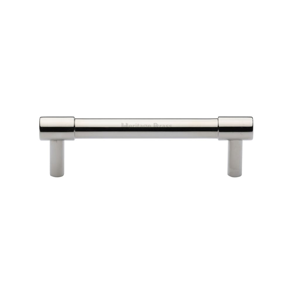 This is an image of a Heritage Brass - Cabinet Pull Phoenix Design 96mm CTC Polished Nickel Finish, v4434-96-pnf that is available to order from Trade Door Handles in Kendal.