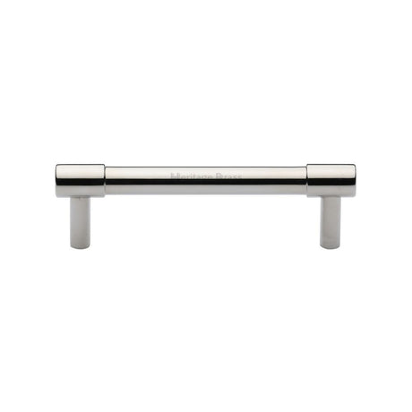 This is an image of a Heritage Brass - Cabinet Pull Phoenix Design 96mm CTC Polished Nickel Finish, v4434-96-pnf that is available to order from Trade Door Handles in Kendal.