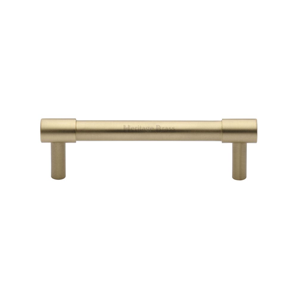 This is an image of a Heritage Brass - Cabinet Pull Phoenix Design 96mm CTC Satin Brass Finish, v4434-96-sb that is available to order from Trade Door Handles in Kendal.