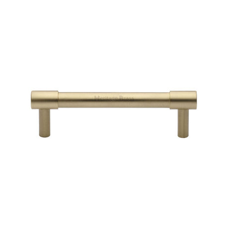 This is an image of a Heritage Brass - Cabinet Pull Phoenix Design 96mm CTC Satin Brass Finish, v4434-96-sb that is available to order from Trade Door Handles in Kendal.