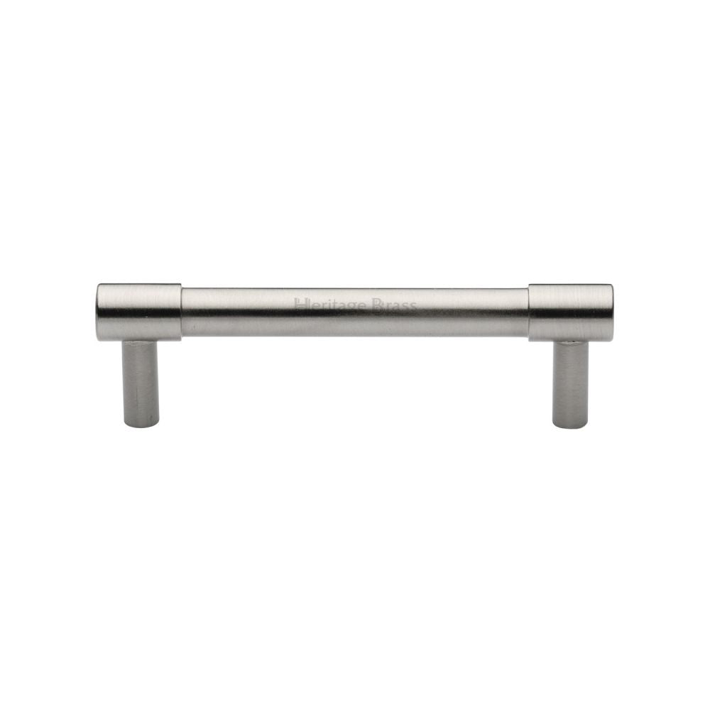 This is an image of a Heritage Brass - Cabinet Pull Phoenix Design 96mm CTC Satin Nickel Finish, v4434-96-sn that is available to order from Trade Door Handles in Kendal.