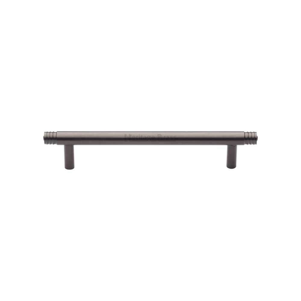 This is an image of a Heritage Brass - Cabinet Pull Contour Design 128mm CTC Matt Bronze Finish, v4446-128-mb that is available to order from Trade Door Handles in Kendal.