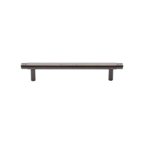 This is an image of a Heritage Brass - Cabinet Pull Contour Design 128mm CTC Matt Bronze Finish, v4446-128-mb that is available to order from Trade Door Handles in Kendal.