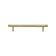 This is an image of a Heritage Brass - Cabinet Pull Contour Design 128mm CTC Polished Brass Finish, v4446-128-pb that is available to order from Trade Door Handles in Kendal.