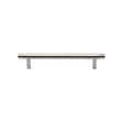 This is an image of a Heritage Brass - Cabinet Pull Contour Design 128mm CTC Polished Nickel Finish, v4446-128-pnf that is available to order from Trade Door Handles in Kendal.