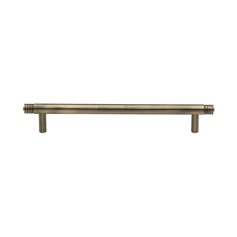 This is an image of a Heritage Brass - Cabinet Pull Contour Design 160mm CTC Antique Brass Finish, v4446-160-at that is available to order from Trade Door Handles in Kendal.