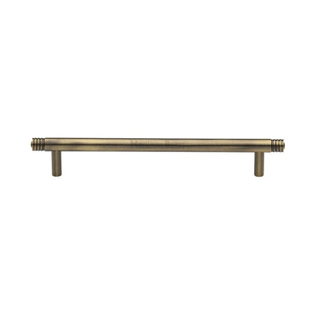 This is an image of a Heritage Brass - Cabinet Pull Contour Design 160mm CTC Antique Brass Finish, v4446-160-at that is available to order from Trade Door Handles in Kendal.