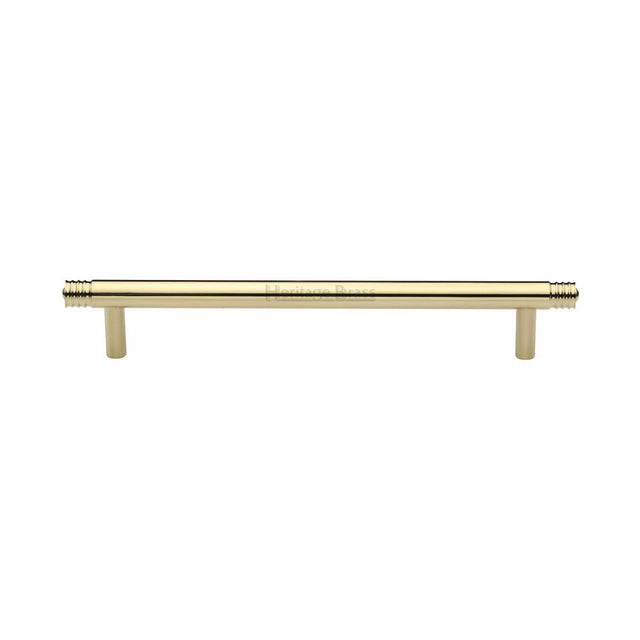 This is an image of a Heritage Brass - Cabinet Pull Contour Design 160mm CTC Polished Brass Finish, v4446-160-pb that is available to order from Trade Door Handles in Kendal.