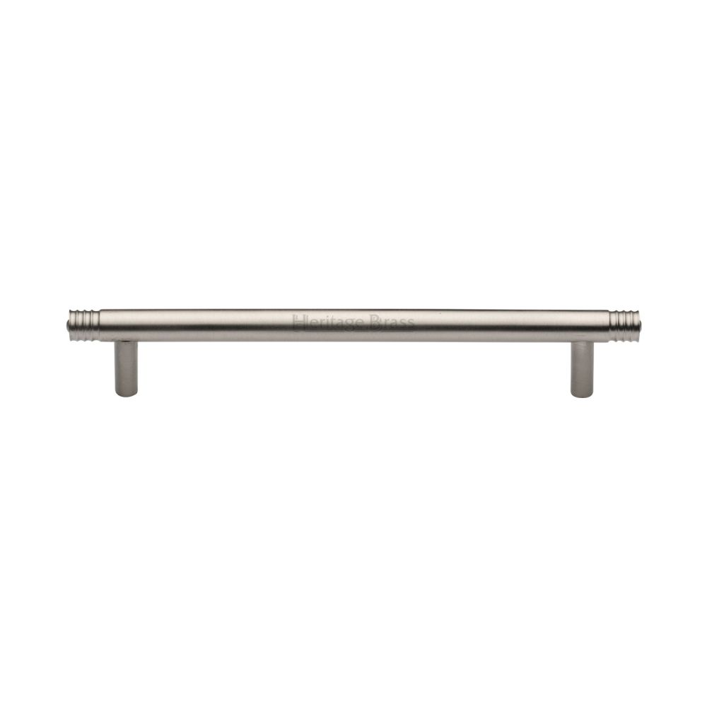 This is an image of a Heritage Brass - Cabinet Pull Contour Design 160mm CTC Satin Nickel Finish, v4446-160-sn that is available to order from Trade Door Handles in Kendal.