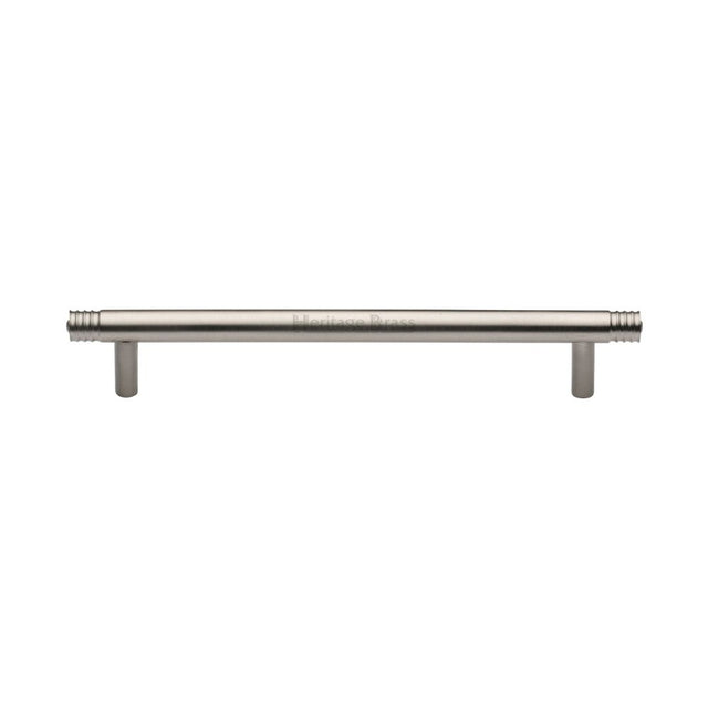 This is an image of a Heritage Brass - Cabinet Pull Contour Design 160mm CTC Satin Nickel Finish, v4446-160-sn that is available to order from Trade Door Handles in Kendal.