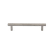 This is an image of a Heritage Brass - Cabinet Pull Knurled Design 128mm CTC Satin Nickel Finish, v4458-128-sn that is available to order from Trade Door Handles in Kendal.