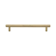 This is an image of a Heritage Brass - Cabinet Pull Knurled Design 160mm CTC Satin Brass Finish, v4458-160-sb that is available to order from Trade Door Handles in Kendal.