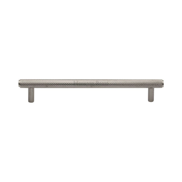 This is an image of a Heritage Brass - Cabinet Pull Knurled Design 160mm CTC Satin Nickel Finish, v4458-160-sn that is available to order from Trade Door Handles in Kendal.