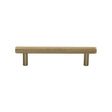 This is an image of a Heritage Brass - Cabinet Pull Knurled Design 96mm CTC Satin Brass Finish, v4458-96-sb that is available to order from Trade Door Handles in Kendal.