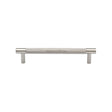 This is an image of a Heritage Brass - Cabinet Pull Partial Knurled Design 128mm CTC Polished Nickel Finis, v4461-128-pnf that is available to order from Trade Door Handles in Kendal.