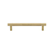 This is an image of a Heritage Brass - Cabinet Pull Partial Knurled Design 128mm CTC Satin Brass Finish, v4461-128-sb that is available to order from Trade Door Handles in Kendal.