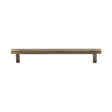 This is an image of a Heritage Brass - Cabinet Pull Partial Knurled Design 160mm CTC Antique Brass Finish, v4461-160-at that is available to order from Trade Door Handles in Kendal.