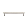 This is an image of a Heritage Brass - Cabinet Pull Partial Knurled Design 160mm CTC Polished Nickel Finis, v4461-160-pnf that is available to order from Trade Door Handles in Kendal.