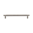 This is an image of a Heritage Brass - Cabinet Pull Partial Knurled Design 160mm CTC Satin Nickel Finis, v4461-160-sn that is available to order from Trade Door Handles in Kendal.