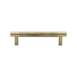 This is an image of a Heritage Brass - Cabinet Pull Partial Knurled Design 96mm CTC Polished Brass Finish, v4461-96-pb that is available to order from Trade Door Handles in Kendal.