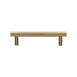 This is an image of a Heritage Brass - Cabinet Pull Partial Knurled Design 96mm CTC Satin Brass Finish, v4461-96-sb that is available to order from Trade Door Handles in Kendal.