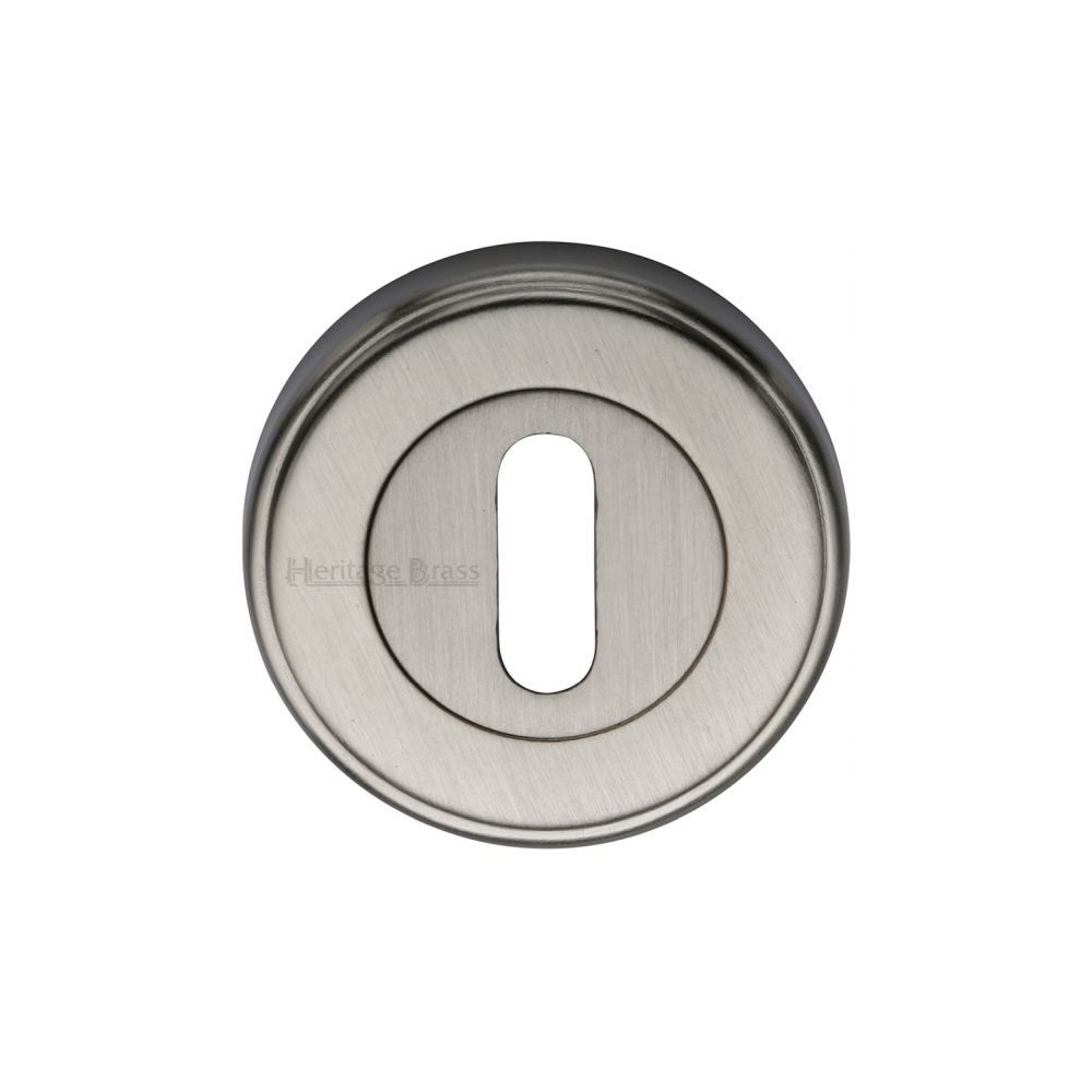 This is an image of a Heritage Brass - Key Escutcheon Satin Nickel Finish, v5000-sn that is available to order from Trade Door Handles in Kendal.