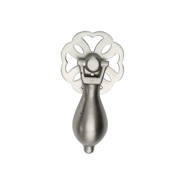 This is an image of a Heritage Brass - Cabinet Drop Pull Satin Nickel Finish, v5025-sn that is available to order from Trade Door Handles in Kendal.