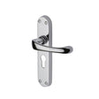 This is an image of a Heritage Brass - Door Handle for Euro Profile Plate Gloucester Design Polished Chrom, v6066-48-pc that is available to order from Trade Door Handles in Kendal.