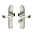 This is an image of a Heritage Brass - Door Handle for Bathroom Gloucester Design Satin Nickel Finish, v6070-sn that is available to order from Trade Door Handles in Kendal.