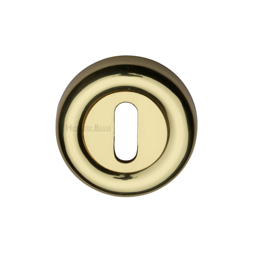 This is an image of a Heritage Brass - Key Escutcheon Polished Brass Finish, v6722-pb that is available to order from Trade Door Handles in Kendal.