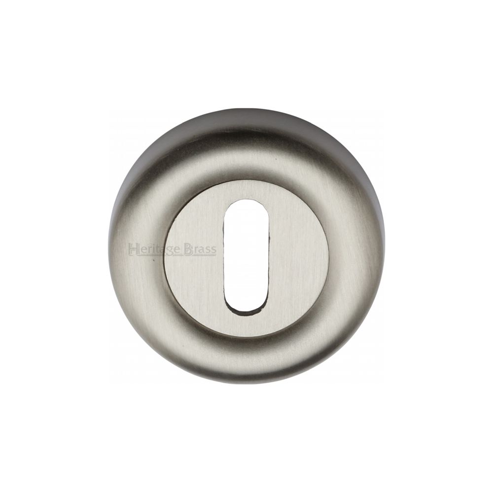 This is an image of a Heritage Brass - Key Escutcheon Satin Nickel Finish, v6722-sn that is available to order from Trade Door Handles in Kendal.