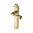 This is an image of a Heritage Brass - Door Handle Euro Profile Plate Charlbury Design Satin Brass Fini, v7066-48-sb that is available to order from Trade Door Handles in Kendal.