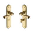 This is an image of a Heritage Brass - Door Handle Bathroom Set Charlbury Design Satin Brass Finish, v7070-sb that is available to order from Trade Door Handles in Kendal.