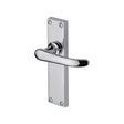 This is an image of a Heritage Brass - Door Handle Lever Latch Windsor Design Polished Chrome Finish, v713-pc that is available to order from Trade Door Handles in Kendal.