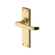 This is an image of a Heritage Brass - Door Handle Lever Latch Windsor Design Satin Brass Finish, v713-sb that is available to order from Trade Door Handles in Kendal.