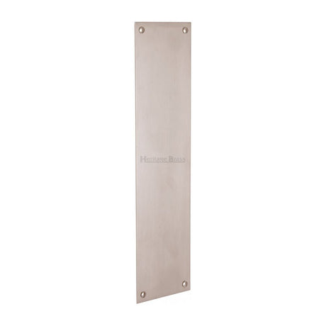 This is an image of a Heritage Brass - Fingerplate 350 x 76mm - Satin Nickel Finish, v740-350-sn that is available to order from Trade Door Handles in Kendal.