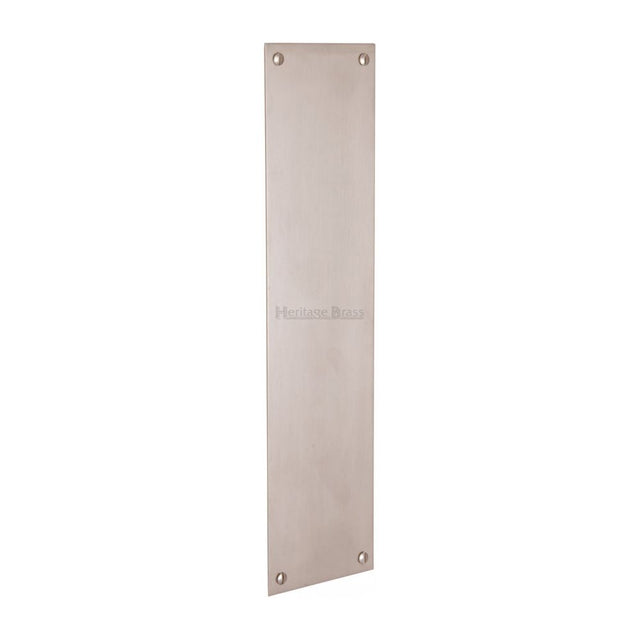 This is an image of a Heritage Brass - Fingerplate 350 x 76mm - Satin Nickel Finish, v740-350-sn that is available to order from Trade Door Handles in Kendal.