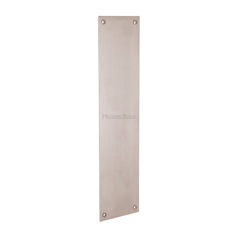 This is an image of a Heritage Brass - Fingerplate 305 x 76mm - Satin Nickel Finish, v740-305-sn that is available to order from Trade Door Handles in Kendal.