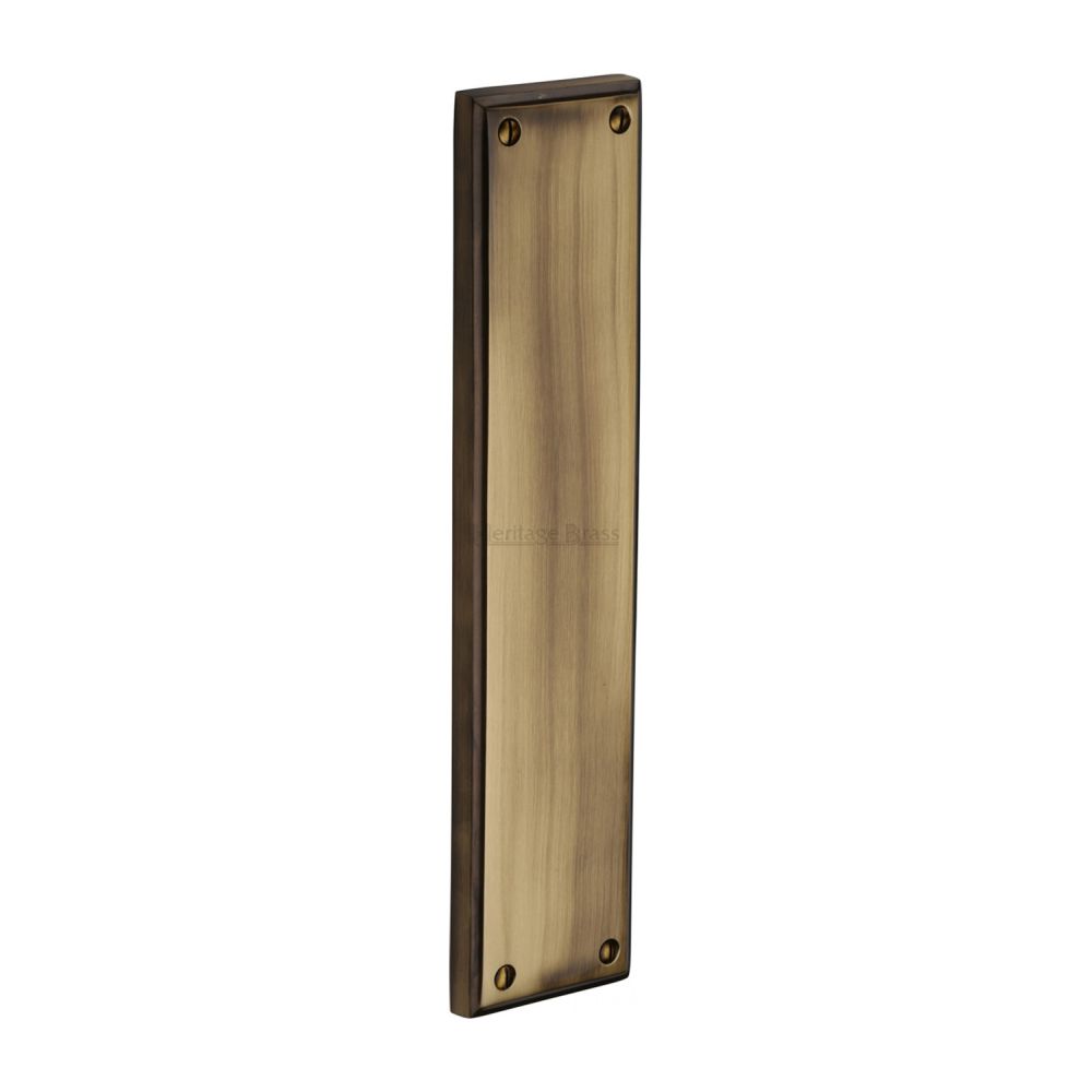 This is an image of a Heritage Brass - Fingerplate 282 x 63mm - Antique Brass Finish, v743-at that is available to order from Trade Door Handles in Kendal.