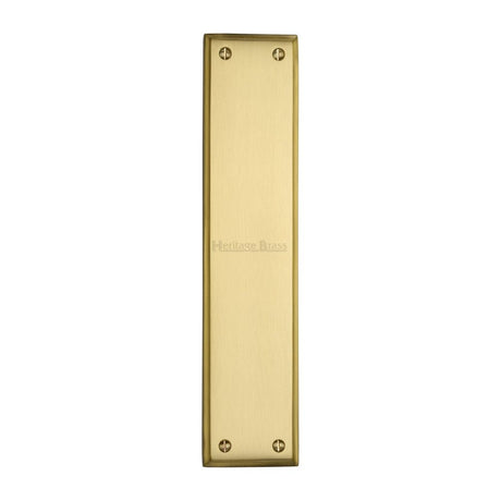 This is an image of a Heritage Brass - Fingerplate 282 x 63mm - Satin Brass Finish, v743-sb that is available to order from Trade Door Handles in Kendal.