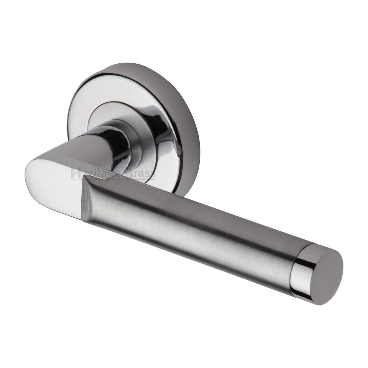 This is an image of a Heritage Brass - Door Handle Lever Latch on Round Rose Celia Design Apollo finish, v7450-ap that is available to order from Trade Door Handles in Kendal.