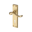 This is an image of a Heritage Brass - Door Handle Lever Lock Bedford Design Satin Brass Finish, v810-sb that is available to order from Trade Door Handles in Kendal.