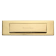 This is an image of a Heritage Brass - Gravity Letterplate 280 x 80mm - Polished Brass Finish, v842-pb that is available to order from Trade Door Handles in Kendal.