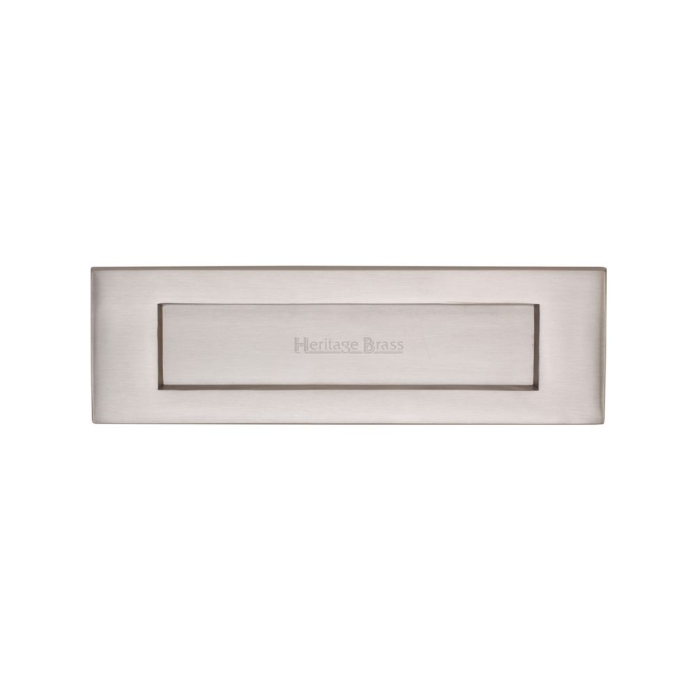 This is an image of a Heritage Brass - Letterplate 10" x 3" Satin Nickel Finish, v850-254-sn that is available to order from Trade Door Handles in Kendal.