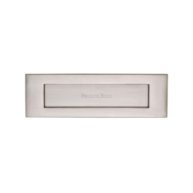 This is an image of a Heritage Brass - Letterplate 10" x 3" Satin Nickel Finish, v850-254-sn that is available to order from Trade Door Handles in Kendal.