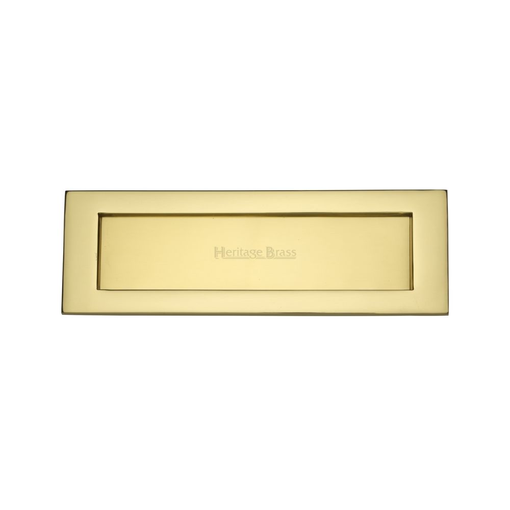 This is an image of a Heritage Brass - Letterplate 12" x 4" Polished Brass Finish, v850-305-pb that is available to order from Trade Door Handles in Kendal.