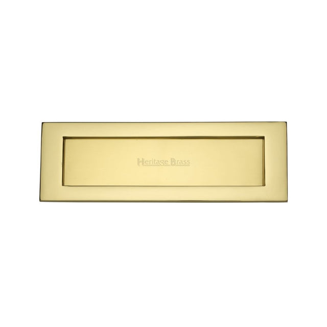 This is an image of a Heritage Brass - Letterplate 12" x 4" Polished Brass Finish, v850-305-pb that is available to order from Trade Door Handles in Kendal.